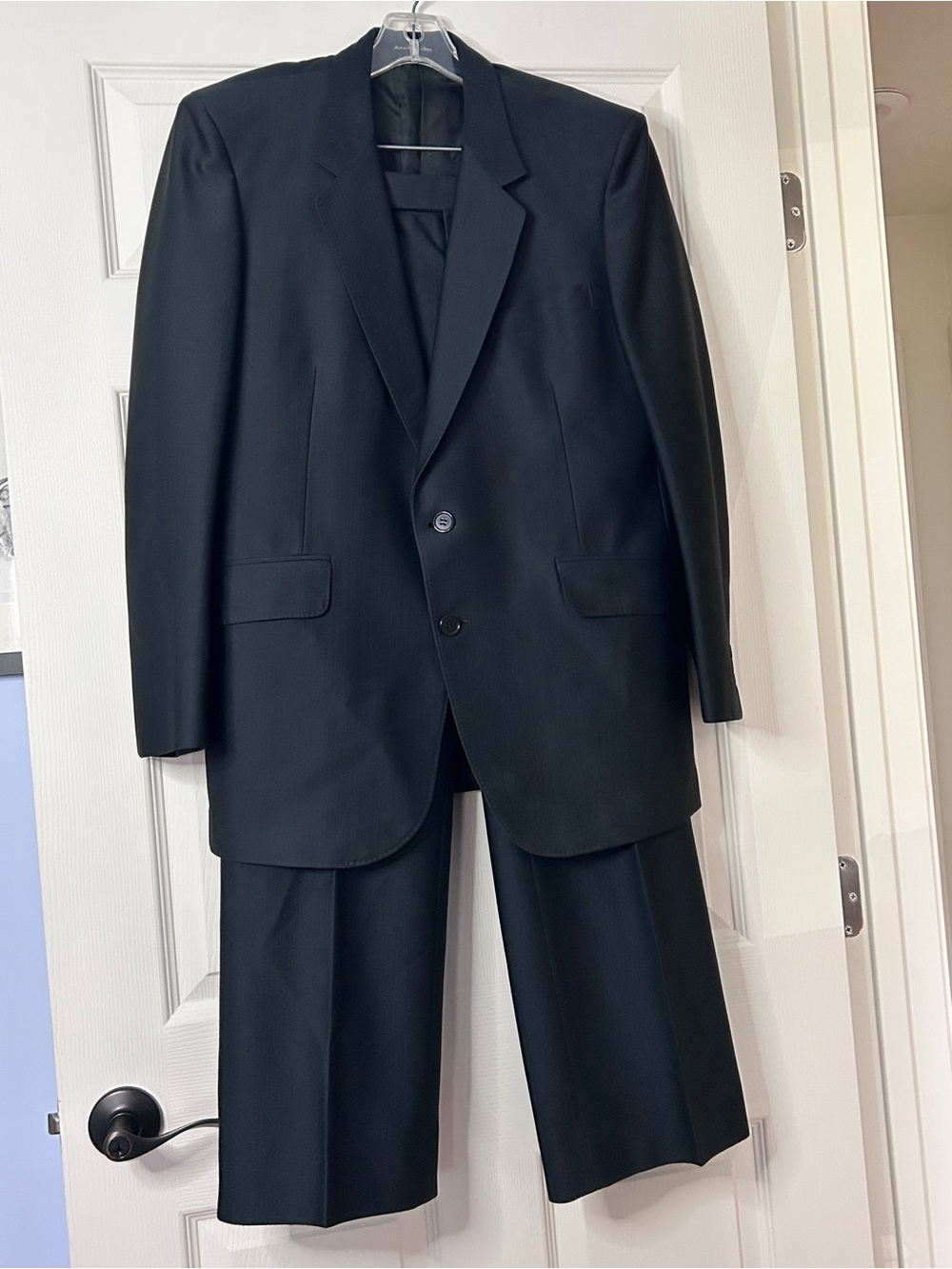 Men's Black Two-Piece Suit Jacket and Pants